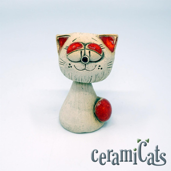 Figurka Kotek Stojaczek CeramiCats czerwony