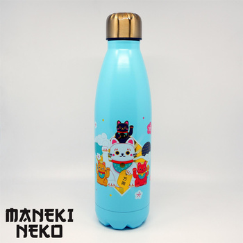 Maneki Neko butelka na napoje ze stali nierdzewnej