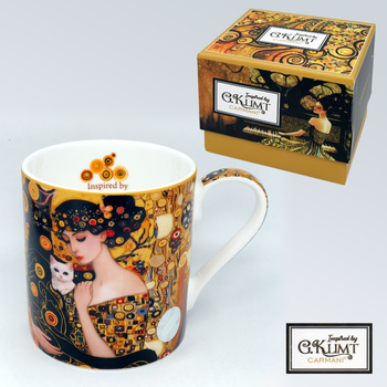 Crazy Cats Kobieta i koty kubek inspirowany malarstwem Gustava Klimta
