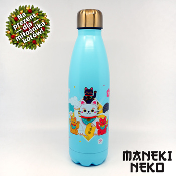 Maneki Neko butelka na napoje ze stali nierdzewnej