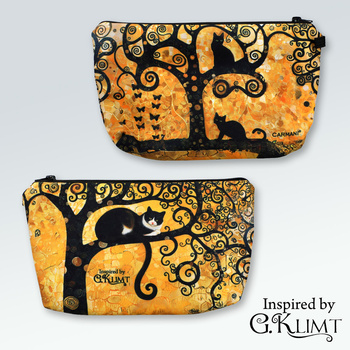 Crazy Cats kosmetyczka Inspired by G.Klimt Kot na drzewie