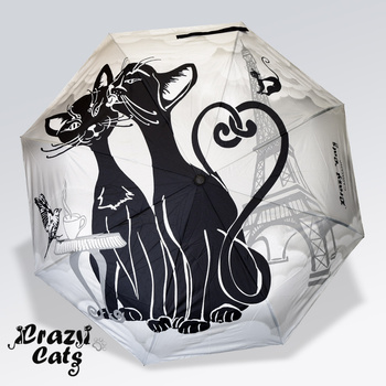 Crazy Cats Parasolka składana Koty w Paryżu
