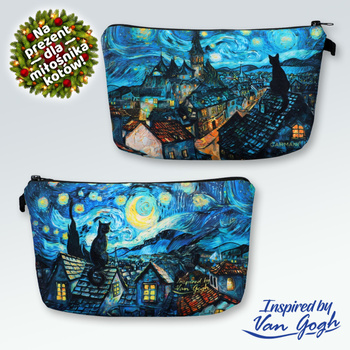 Crazy Cats kosmetyczka Inspired by Van Gogh Czarny kot