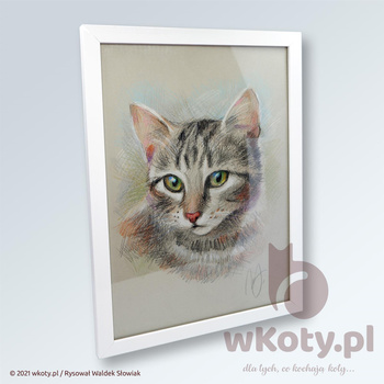 Roxy - rysunek kota w ramce - UNIKAT!