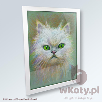 Astra - rysunek kota w ramce - UNIKAT!