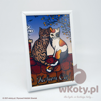 Obrazek w białej ramce Kotam Cię!