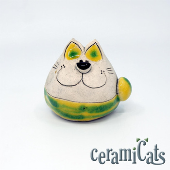 Figurka Kotek Kulfonek CeramiCats jasnozielona
