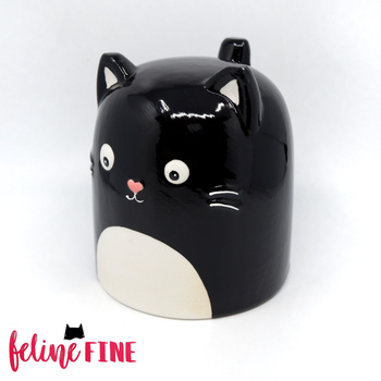 Feline Fine Odwrócony kubek ceramiczny Czarny Kot