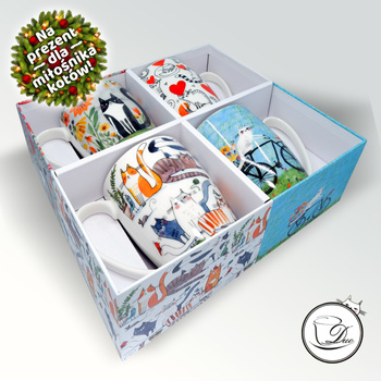 Koci Świat zestaw 4 kubków 360 ml