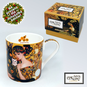 Crazy Cats Kobieta i koty kubek inspirowany malarstwem Gustava Klimta