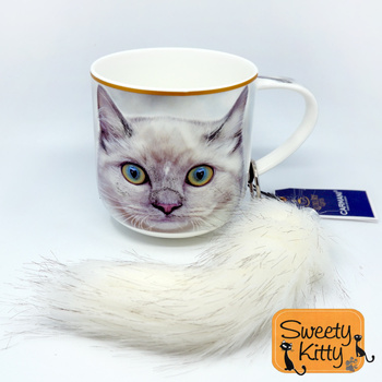 Kubek Biały kot z ogonkiem Sweety Kitty