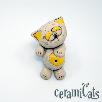 Magnes Figurka Kotek CeramiCats żółty